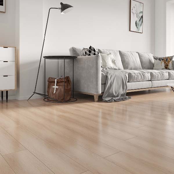 Beige laminate flooring planks